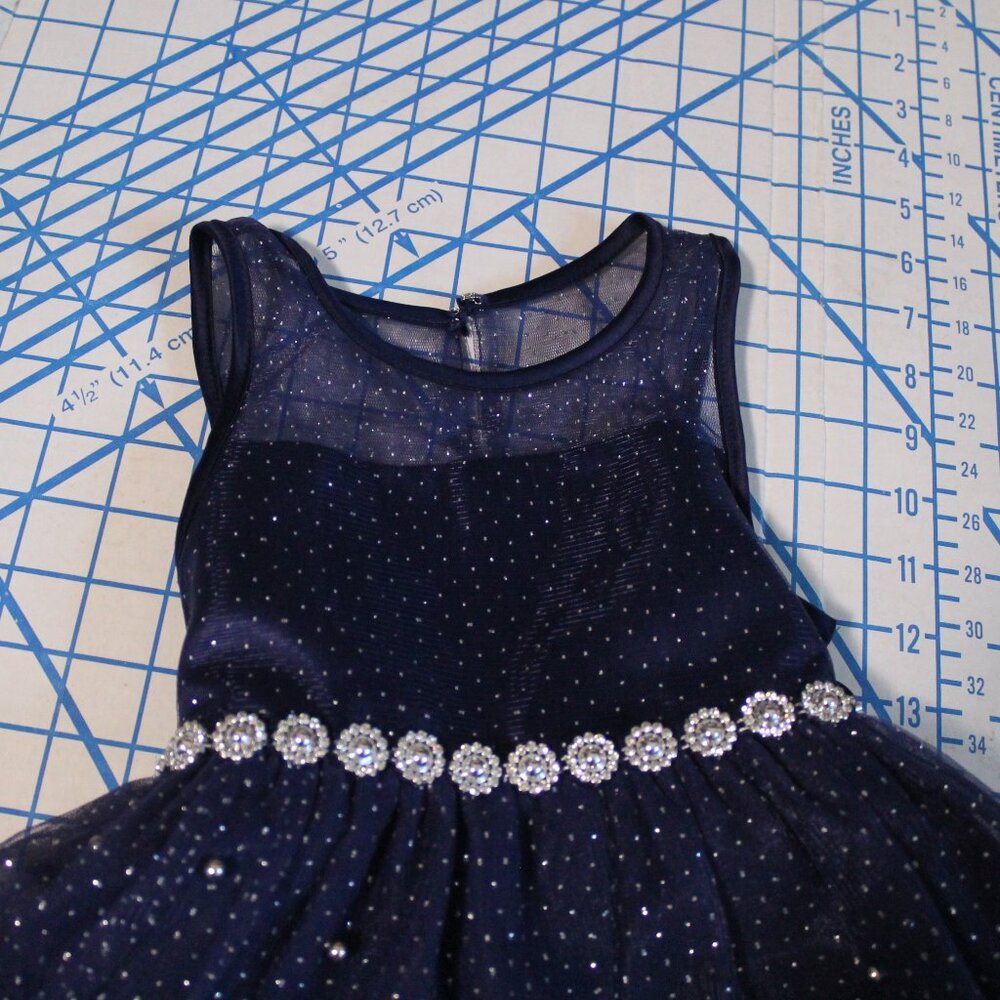 American Princess Sparkly Navy Blue Dress, Size 4 - Picture 2 of 9